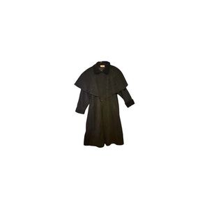 Forstmann Women's Vintage Wool Overcoat XL Black Embroidered Cape W Flaws